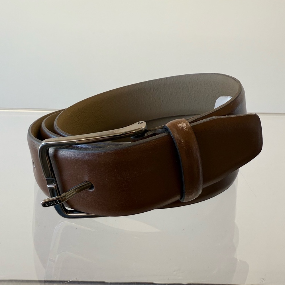 Hugo Boss Dark Brown Leather Belt
